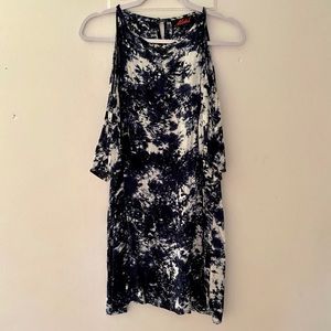 Blue and white tie dye dress